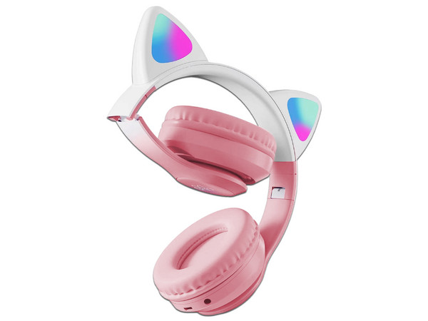 Audífonos inalámbricos MyBat Katchy Kitty RFHSBTST111, Rango de Respuesta de 20Hz - 20KHz, Bluetooth 5.3. Color Rosa.