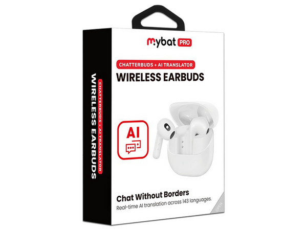 Manos Libres MYBAT ChatterBuds, Bluetooth, Auricular con Traductor IA, Earbuds, Blanco.