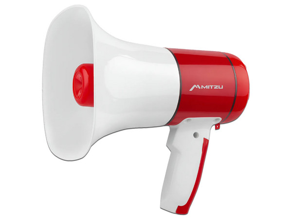 Megáfono Recargable MITZU MEG-650RD de 30W, Entradas USB y Micro SD, Función de Grabación y Sirena Incorporada.
