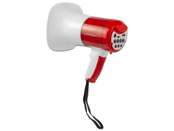 Megáfono Recargable MITZU MEG-650RD de 30W, Entradas USB y Micro SD, Función de Grabación y Sirena Incorporada.