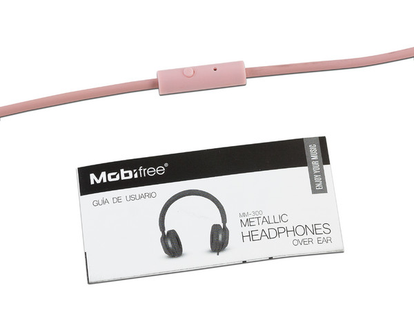 Diadema con Micrófono Mobifree Metallic MB-02011 respuesta de frecuencia 20-20KHz. Color Rosa.