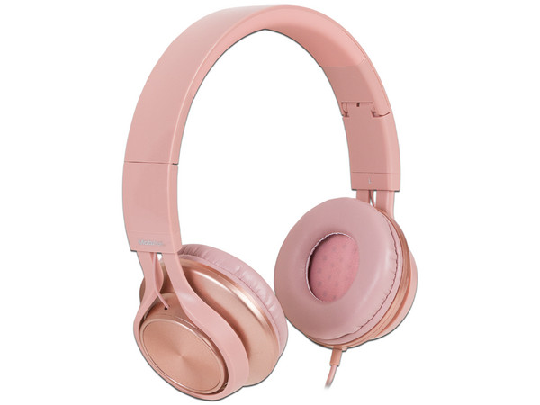 Diadema con Micrófono Mobifree Metallic MB-02011 respuesta de frecuencia 20-20KHz. Color Rosa.