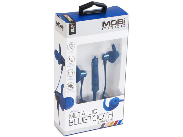 Audífonos manos libres Mobifree MM-200 con batería recargable, Bluetooth. Color Azul