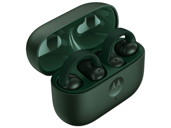Audífonos Inalámbricos Motorola Moto Buds Loop, TWS, Estuche de Carga, Bluetooth, Doble Micrófono. Color Verde.