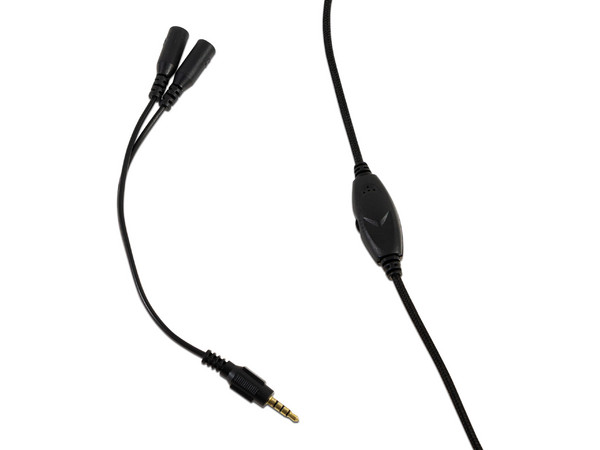 Audífonos tipo diadema Naceb-0304A con micrófono, respuesta de frecuencia 20 Hz - 20,000 Hz. Color Negro.