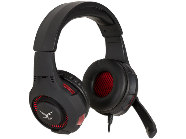 Audífonos tipo diadema Gamer NACEB NA-0304R con micrófono, 3.5mm. Negro/Rojo