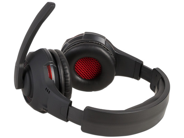 Audífonos tipo diadema Gamer NACEB NA-0304R con micrófono, 3.5mm. Negro/Rojo