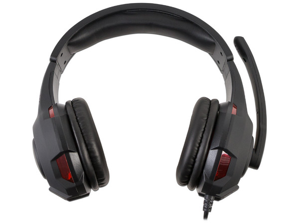 Audífonos tipo diadema Gamer NACEB NA-0304R con micrófono, 3.5mm. Negro/Rojo
