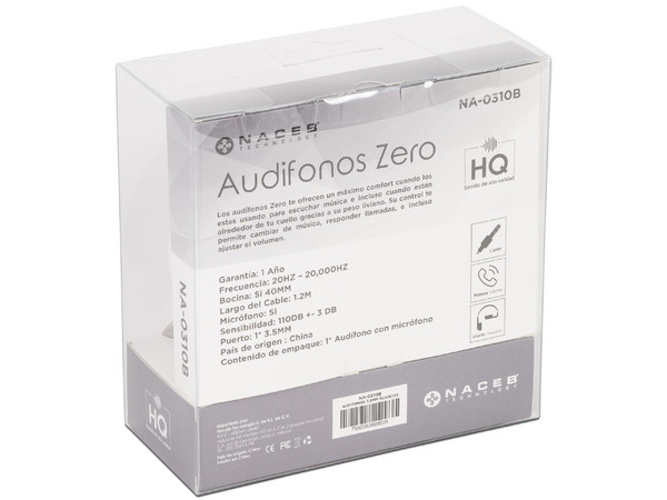 Audífonos NACEB NA-0310G, respuesta de frecuencia 20-20,000 Hz. Color Blanco.