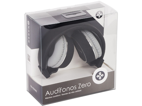 Audífonos con micrófono NACEB NA-0310G, respuesta de frecuencia 20-20,000 Hz. Color Negro.