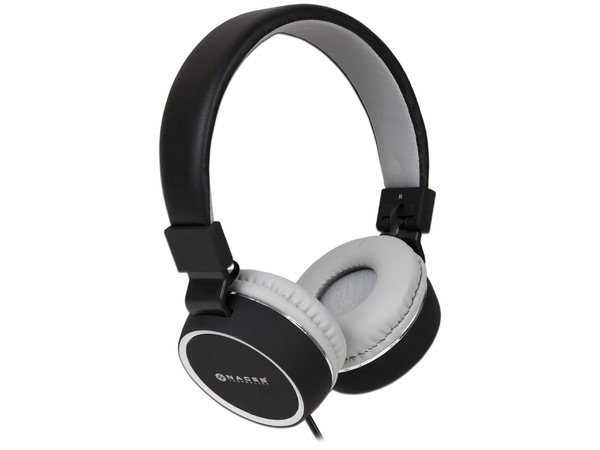 Audífonos con micrófono NACEB NA-0310G, respuesta de frecuencia 20-20,000 Hz. Color Negro.
