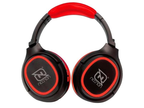 Audífonos Inalámbricos Necnon, Bluetooth, Respuesta de 20-20kHz, Color Negro/Rojo.