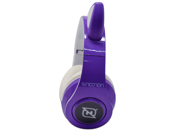 Audífonos Gamer Necnon NBH-07, Bluetooth, 3.5mm, LED. Color Morado.