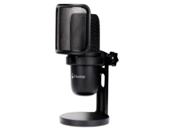 Micrófono Profesional Nextep para Streaming con Base, USB.