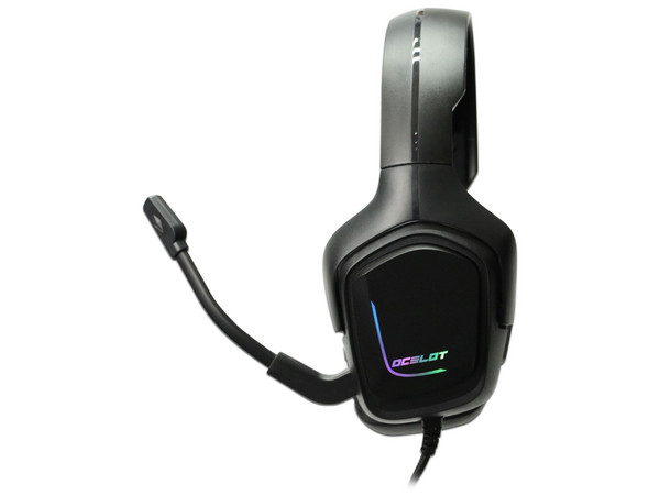 Audífonos con micrófono Gamer Ocelot OGEH02, Respuesta de Frecuencia 20Hz-20KHz, Iluminación RGB, 3.5mm. Color Negro.