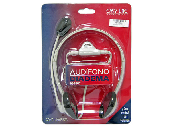 Audífonos tipo Diadema con Micrófono y Control de Volumen.