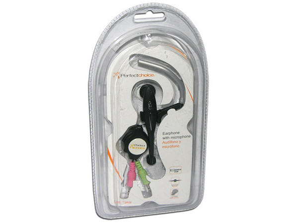 Audífono con Micrófono estilo Clip-On Perfect Choice, Cable Retráctil