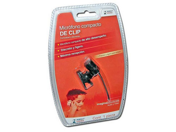 Micrófono Perfect Choice estilo Clip, ligero y discreto
