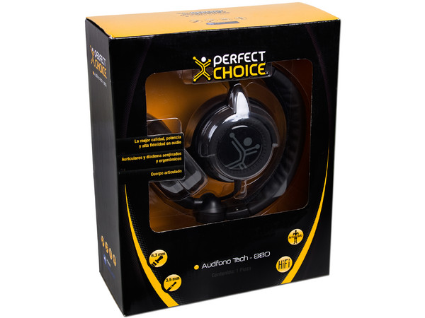 Audífonos Articulados Perfect Choice Tech-880, 3,5mm y adaptador de 6,3mm.