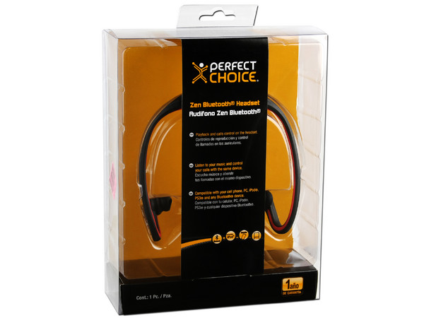 Audífonos Bluetooth Perfect Choice ZEN con Micrófono y Control de Volumen.