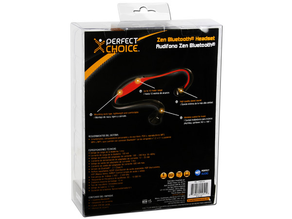Audífonos Bluetooth Perfect Choice ZEN con Micrófono y Control de Volumen.