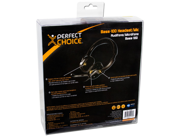 Audífonos con Micrófono Perfect Choice Bass-100, USB 