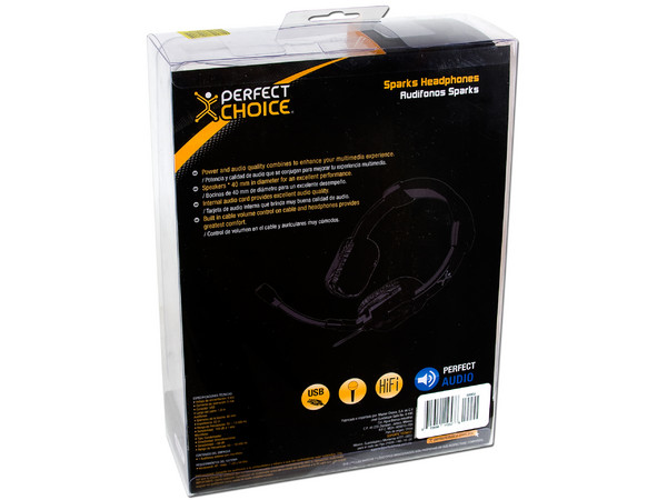  Audífonos con Micrófono Perfect Choice Sparks, USB 2.0