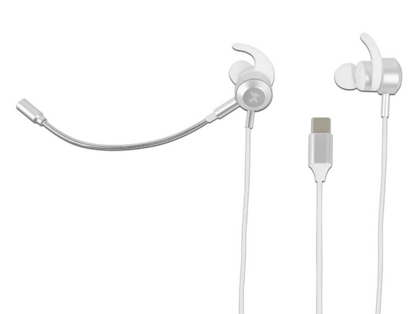 Audífonos manos libres Perfect Choice PC-116417 con micrófono desmontable, USB-C. Color Blanco.