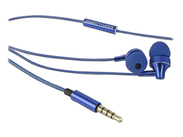 Audífonos Perfect Choice Stretto, 3.5mm. Color Azul.