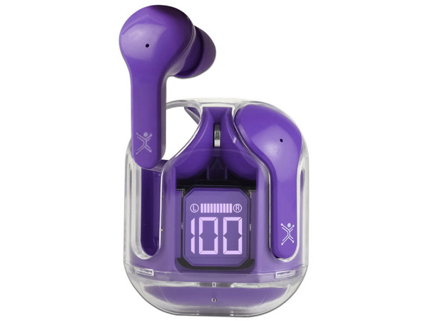 Audífonos Inalámbricos Perfect Choice PC-117025, Bluetooth, Modo TWS, Color Morado.