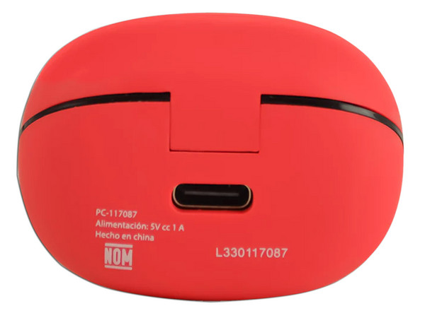 Audífonos Perfect Choice Mini Tinybeats con display, TWS, Bluetooth, Color Rojo