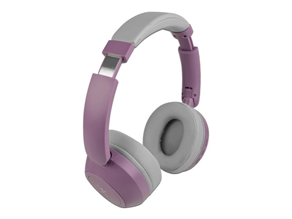 Audífonos Inalámbricos tipo Diadema Perfect Choice Soundia PC-117124, Respuesta de frecuencia 20Hz-20kHz, Bluetooth 5.3, USB-C, 3.5mm. Color Morado.