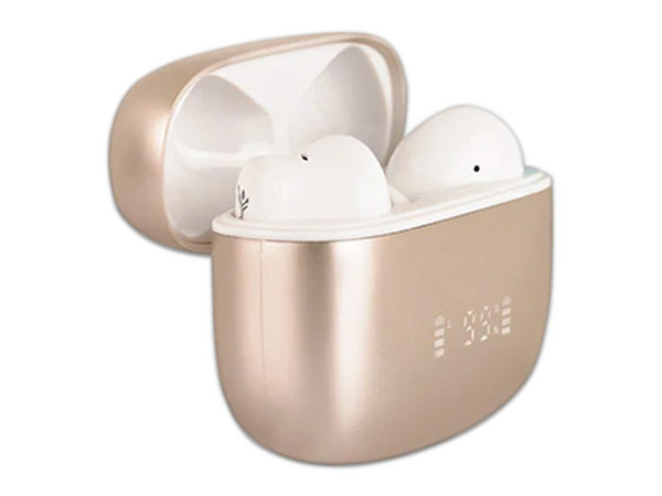 Audífonos Inalámbricos Perfect Choice InTune con Estuche de carga, Bluetooth 5.4. Color Beige.
