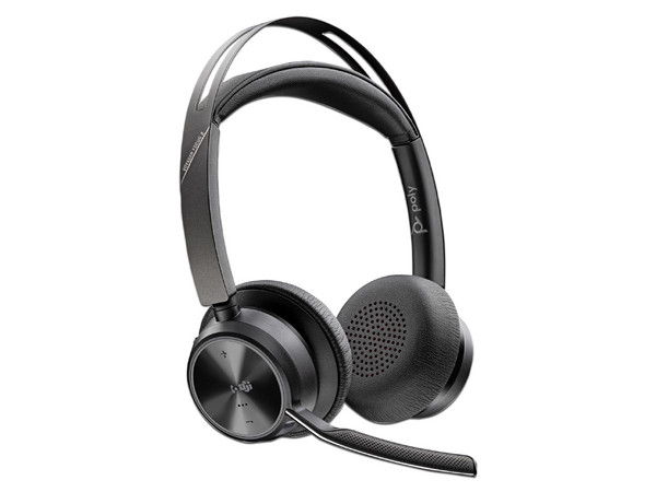 Audífonos con Micrófono Inalámbricos Poly Voyager Focus 2 UC, Bluetooth, USB, Respuesta de Frecuencia de 20Hz-20KHz, Color Negro.