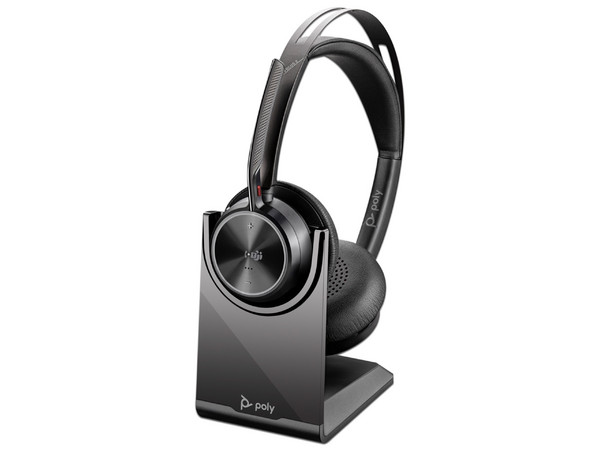 Audífonos Inalámbricos con Micrófono Poly Voyager Focus 2 con Base de Carga, Respuesta de Frecuencia 20-20000Hz, Bluetooth 5.1, USB-C, ANC. Color Negro.