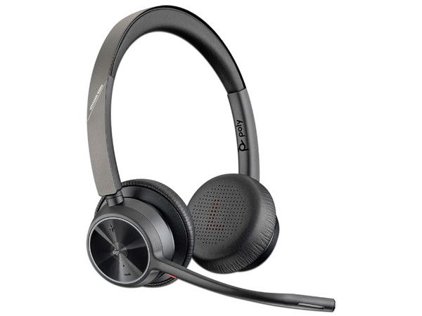 Audífonos Tipo Diadema con Micrófono Poly Voyager 4320,Respuesta de Frecuencia de 20 Hz - 20KHz, USB C, Color Negro.