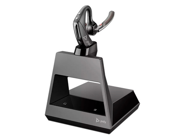 Manos Libres Monoaural Poly Voyager 5200 con Base de Carga, Bluetooth 5.0, Receptor USB-A.