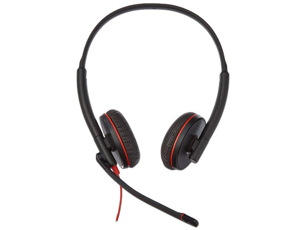Audífonos tipo Diadema con Micrófono Poly Blackwire 3225, Respuesta de Frecuencia 20Hz-20kHz, USB-C, USB-A, 3.5mm. Color Negro. (Bulk)