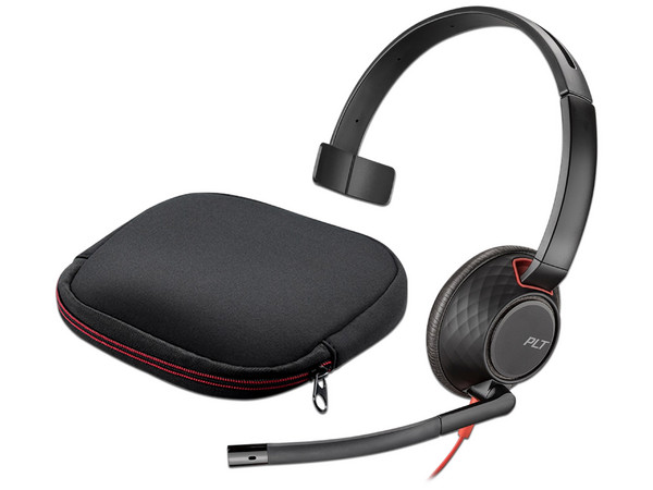 Audífonos tipo Diadema con Micrófono Poly Blackwire 5210, Respuesta de frecuencia 20Hz-20kHz, USB-C, USB-A, 3.5mm. Color Negro.