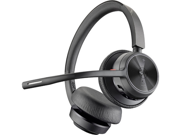 Audífonos Inalámbricos Poly Voyager 4320-M Certificados para Microsoft Teams, con Dongle BT700 y Base de Carga. Color Negro.