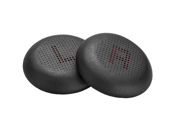Almohadillas Poly para Voyager 4300, Cuero, Juego de 2, Negro.