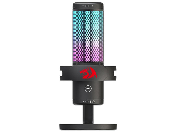 Micrófono Redragon Fenris GM301, Botón Táctil, Respuesta de Frecuencia 50Hz - 20kHz, Iluminación LED, USB. Color Negro.