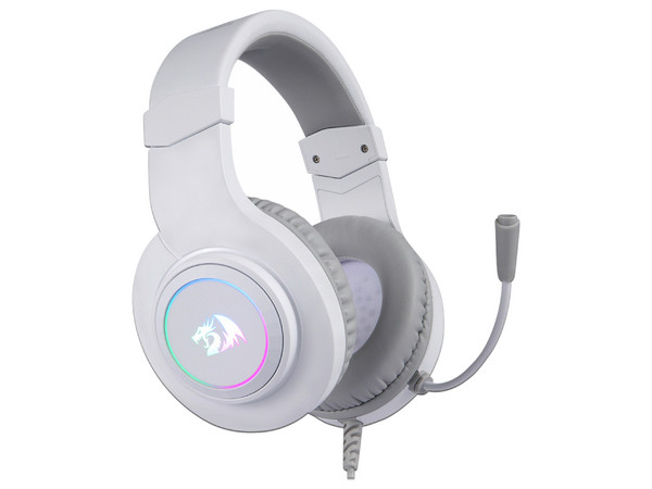Audífonos Gamer con Micrófono Redragon Hylas H260W, Iluminación RGB, 3.5mm, USB, Color Blanco.
