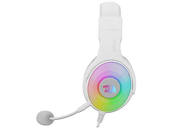 Audífonos Redragon Pandora H350W con Micrófono Desmontable, Respuesta de 20Hz-20000Hz, RGB, USB. Color Blanco.
