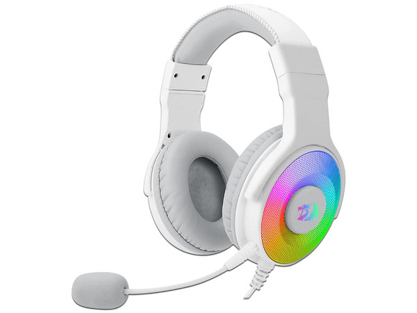 Audífonos Redragon Pandora H350W con Micrófono Desmontable, Respuesta de 20Hz-20000Hz, RGB, USB. Color Blanco.