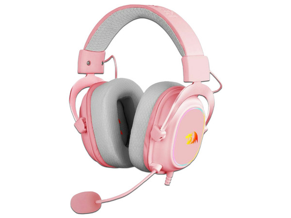 Audífonos Gamer tipo Diadema Redragon ZEUS X H510, RGB, USB, Color Rosa.