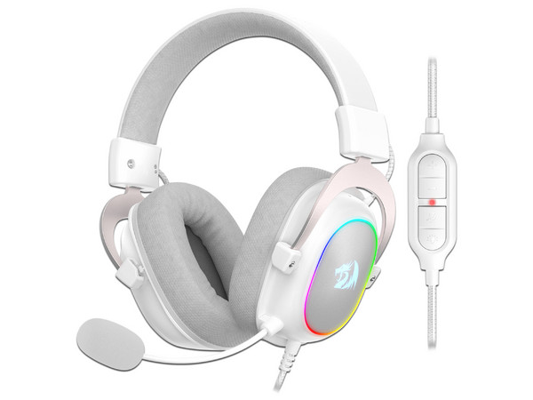 Audífonos Gamer tipo Diadema Redragon ZEUS X H510, RGB, USB, Color Blanco.