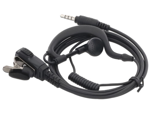 Audífono Con Micrófono de Gancho RurgGear 25030700, Compatible con Terminal Radio RG360. Color Negro.
