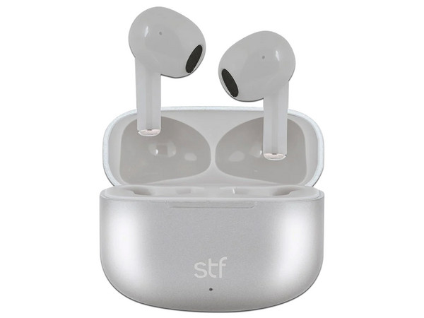 Audífonos Inalámbricos STF Mobile TWS Aurum ST-E01393, Rango de Respuesta de 20 Hz a 20KHz, Estuche de Carga, Bluetooth 5.0. Color Plata.