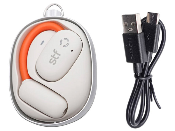 Audífonos Inalámbricos STF Mobile One Pro Sport ST-E12476, OWS, Estuche de Carga, Bluetooth 5.4, IPX5. Color Blanco.
